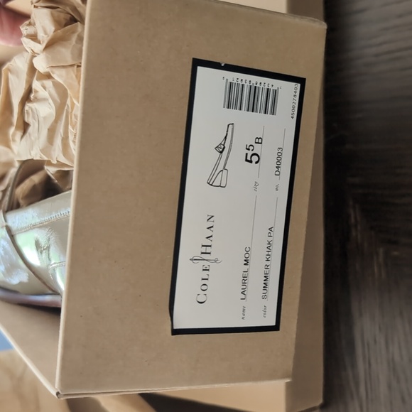 Cole Haan Laurel moc khaki beige flats loafers work shoes size 5.5 New in box - Picture 5 of 5